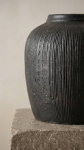 Load image into Gallery viewer, Terracotta Vase, Ribbed Charcoal Finish - Mirella