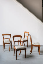 Load image into Gallery viewer, Furniture - Vintage Side Chair (Set of 4) Upholstered Indian Block Print Blue/White