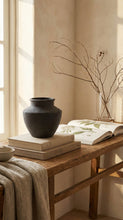 Load image into Gallery viewer, Terracotta Vase, Flared Neck Charcoal Finish - Senna