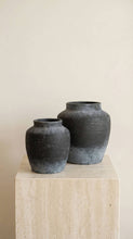 Load image into Gallery viewer, Terracotta Vase, Tall Rounded Charcoal Form - Anera: Medium
