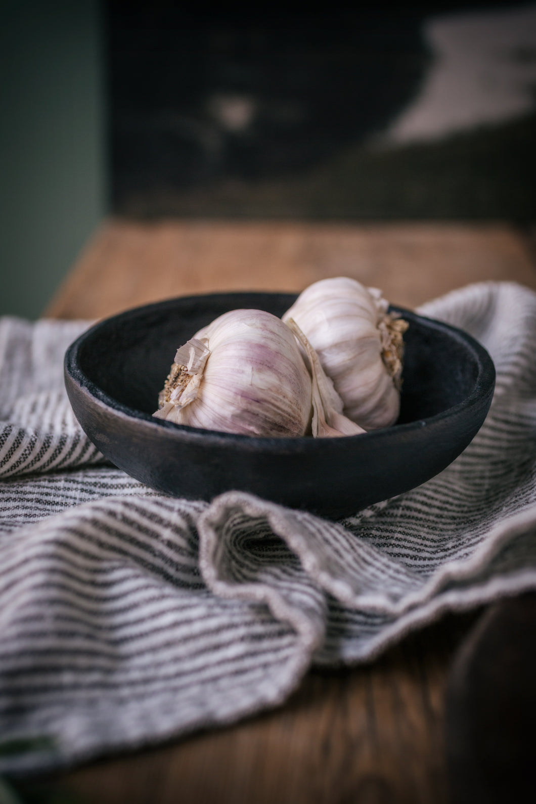 Towel - Chef Stripe Tea Towels S/2, Charcoal