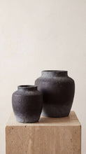 Load image into Gallery viewer, Terracotta Vase, Tall Rounded Charcoal Form - Anera: Medium
