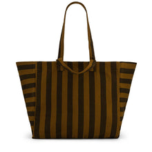 Load image into Gallery viewer, ELISA TOTE BAG STRIPES CUMIN-BLACK MID: PORMAISCAN
