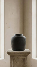 Load image into Gallery viewer, Terracotta Vase, Ribbed Charcoal Finish - Mirella

