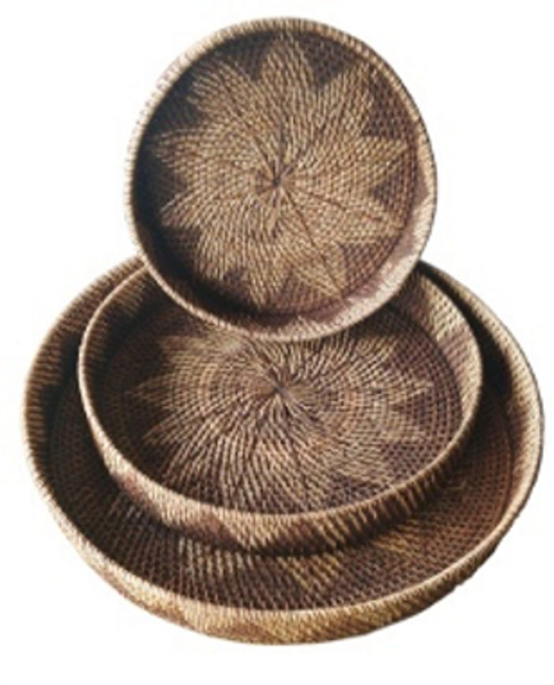 Tray - Brown Star Rattan Tray 50cm - Large