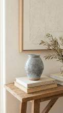 Load image into Gallery viewer, Ceramic Vase, Vintage Style, Smoky Blue Crackle - Ardea: Large

