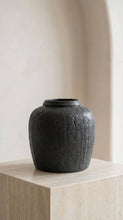 Load image into Gallery viewer, Terracotta Vase, Ribbed Charcoal Finish - Mirella

