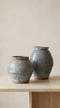 Load image into Gallery viewer, Ceramic Vase, Vintage Style, Smoky Blue Crackle - Ardea: Large
