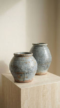 Load image into Gallery viewer, Ceramic Vase, Vintage Style, Smoky Blue Crackle - Ardea: Large
