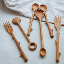 Load image into Gallery viewer, Handcarved Wooden Stirring Spoon - Kitchen Serving Utensils
