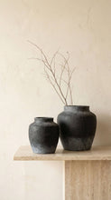 Load image into Gallery viewer, Terracotta Vase, Tall Rounded Charcoal Form - Anera: Medium
