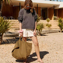 Load image into Gallery viewer, ELISA TOTE BAG TENNIS BLACK /  OLIVE
