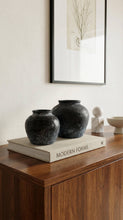 Load image into Gallery viewer, Ceramic Vase, Vintage Style, Black - Athena: Large

